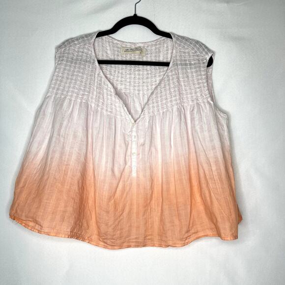 Free People Pink Tie Dye Ombré Little Bit Of Something Smocked Swing Tank XS - Picture 1 of 9